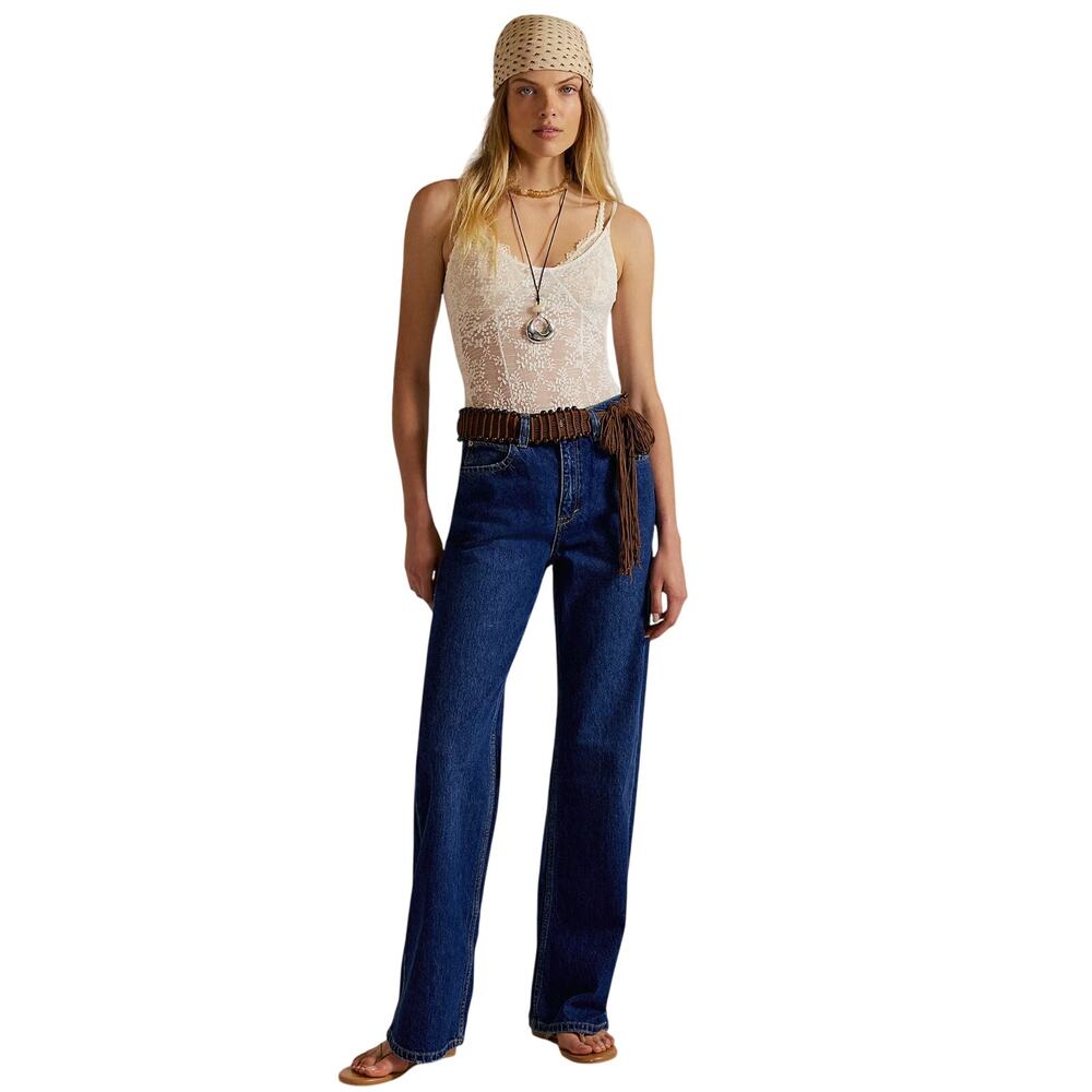 We The Free Tinsley Baggy High Rise Jeans size 30 New Dark Denim